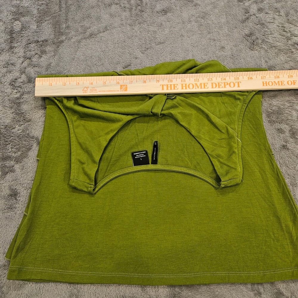 New Directions Olive Green Ruffle Tiered Sleeveless Tank Top Womens Large - Picture 4 of 5